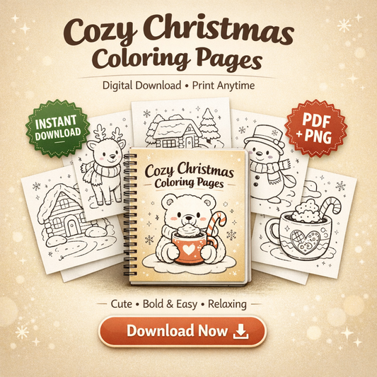 Cozy Christmas Coloring Mega Bundle (9 Books, 350+ Pages)®